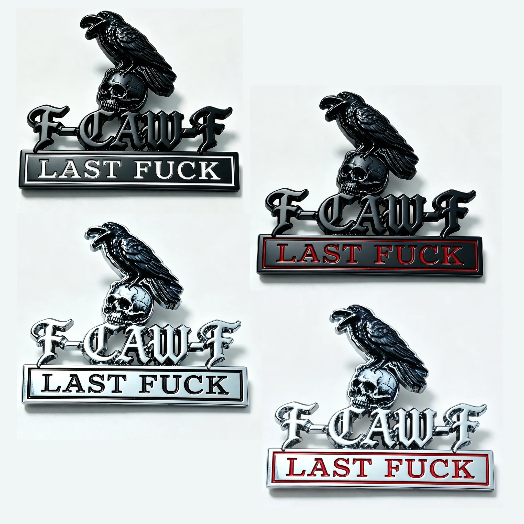 3D Metal Raven Skull Emblem Badge for Motorcycle Gothic Style Decal Compatible with Harley Davidson Road King Street Glide Touri