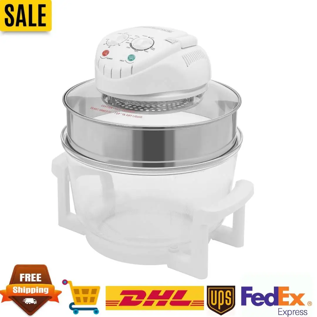 

1200-1400W Glass Air Fryer 360° Viewable Airy Fryer with Expansion Ring, 17.96Qt/17L Airy Fryer for Home Kitchen/Restaurants
