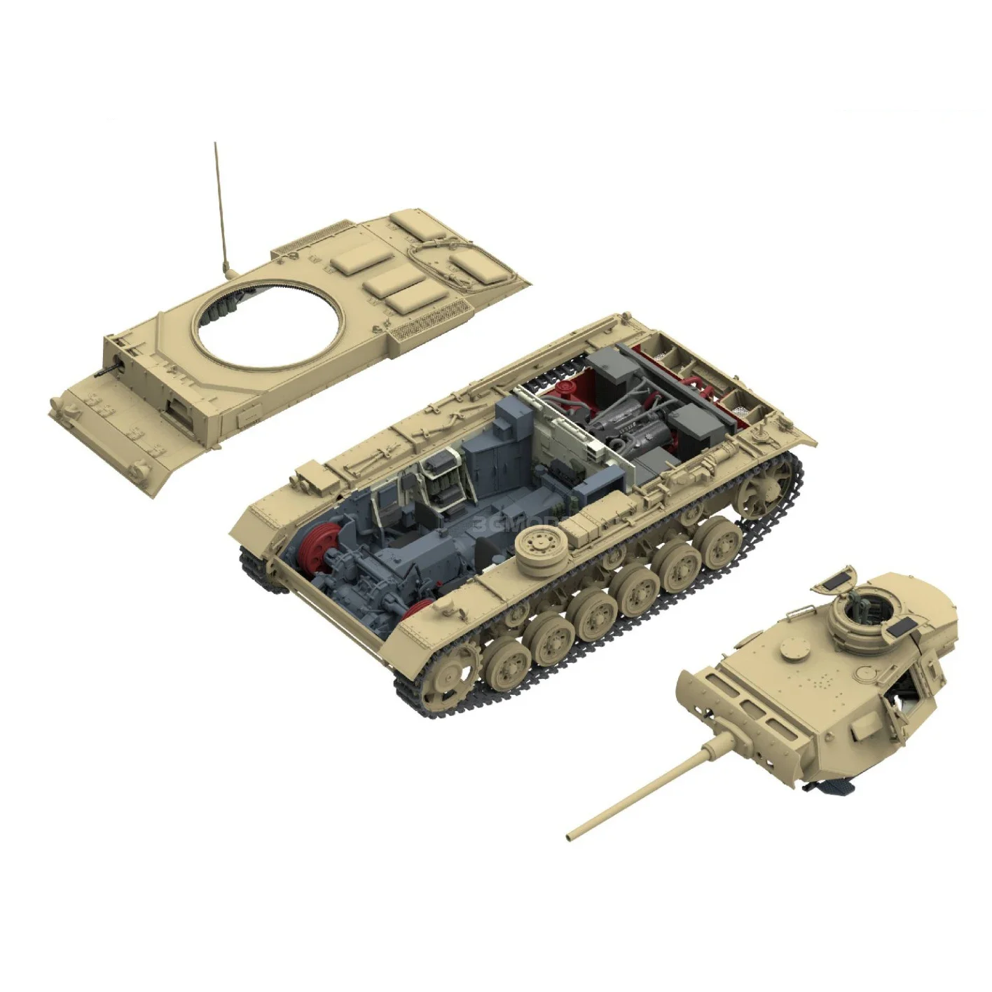 Ryefield model RFM 1/35  assembling tank model kit RM-5072 No. 3 J-type medium tank full internal version