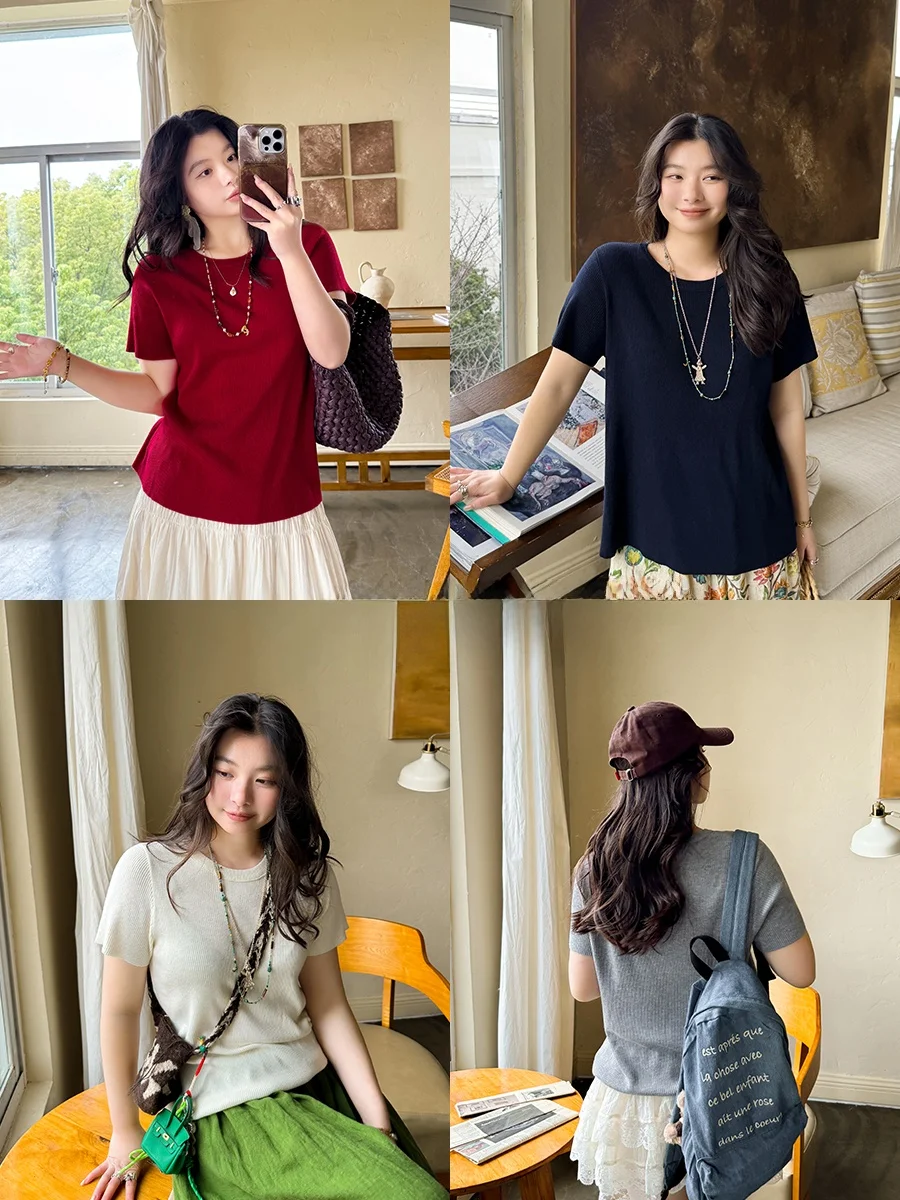 

Мягкий шерстяной кашемировый свитер с круглым вырезом, повседневный, модный, стройнящий, универсальный, приятный к телу женский топ Annforest Весна 2026