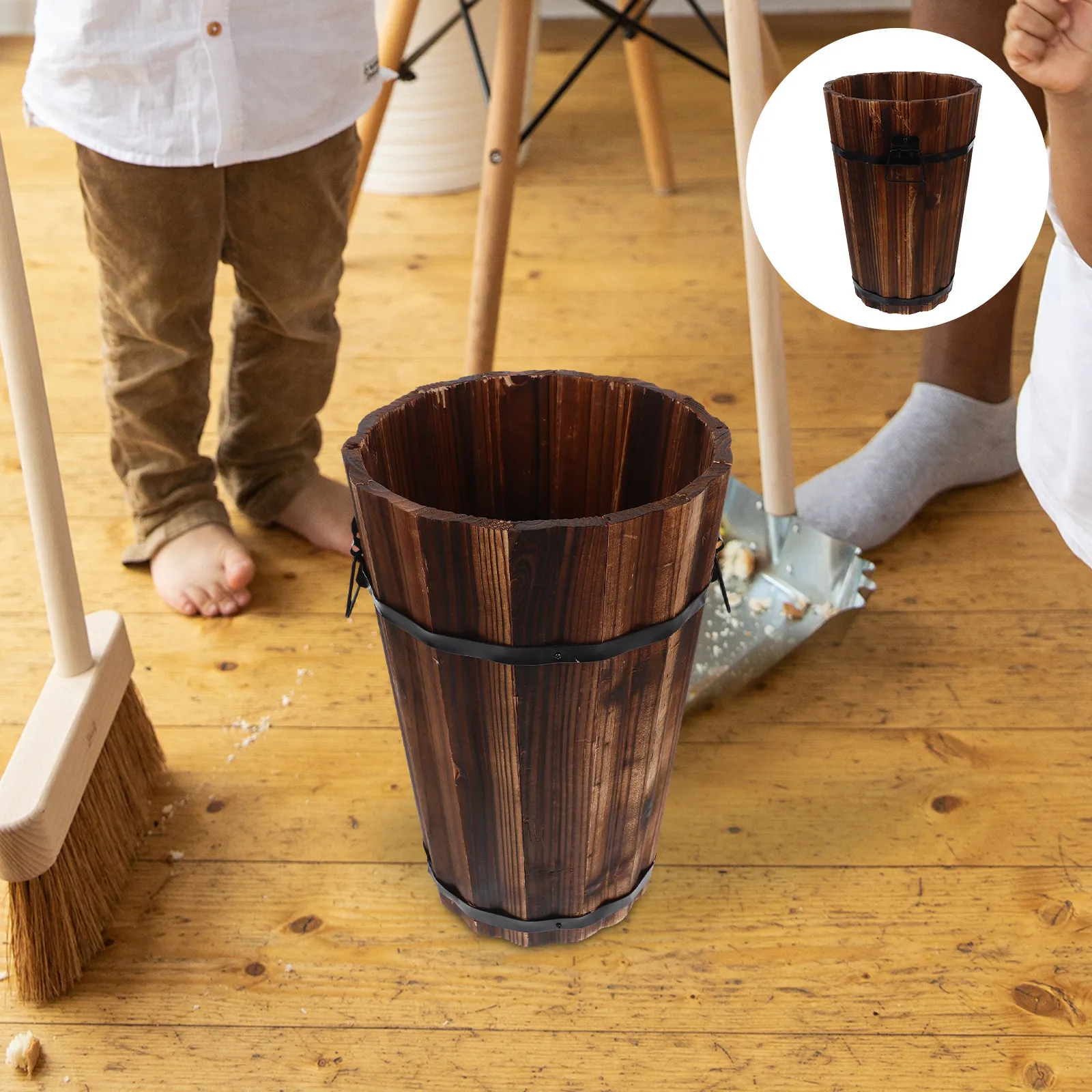Plastic Trash Can Kitchen Bathroom Garbage Bin Office Halloween Christmas New Year Bedroom Trash Can Bathrooms Trash Can Wood