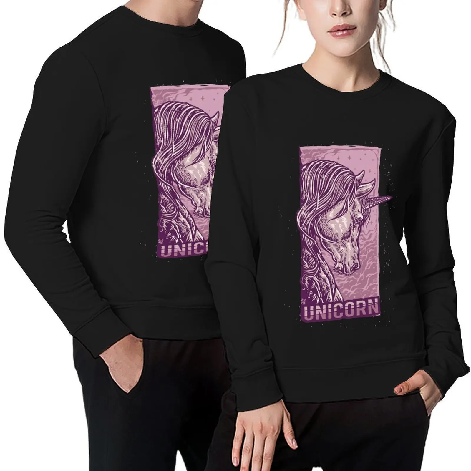 

The fancy unicorn horse cartoon style illustration Pullover autumn clothes autumn jacket men anime clothing new sweatshirts