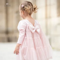 Dave Bella Girl's Dress Children's Autumn Princess Dress Charm Noble Sweet Lovely Bow Fashion Party Outdoor DB3235720