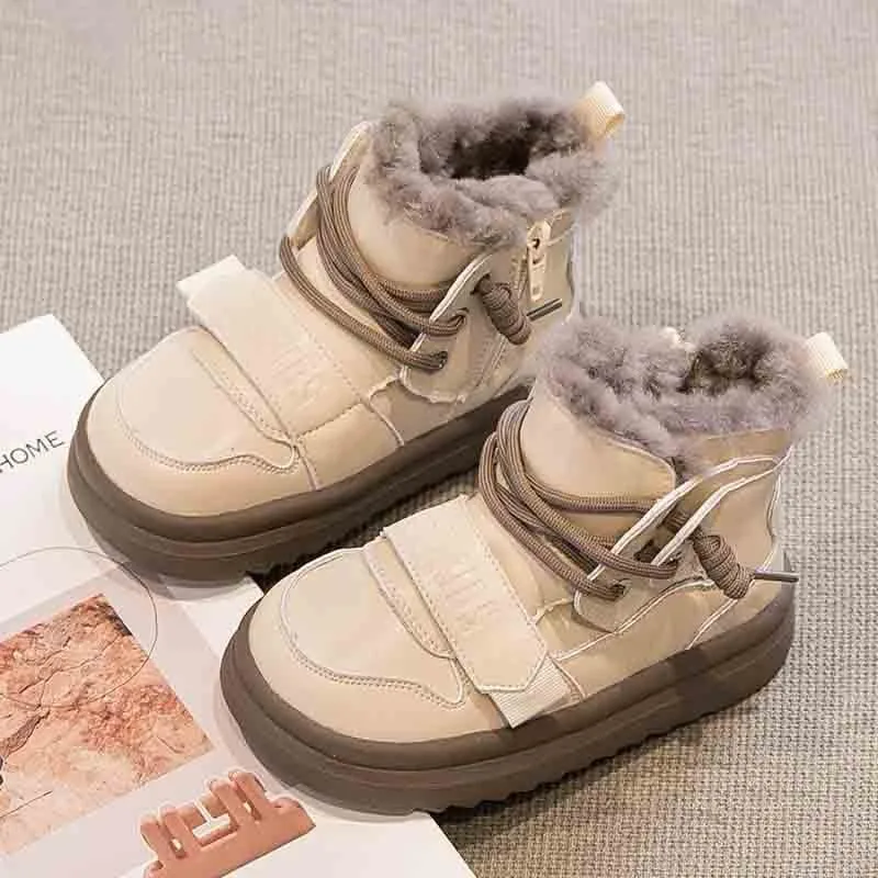 

New Style Children's snow boots winter new style boys' cotton boots with thickened sole and girls' snow-proof cotton boots