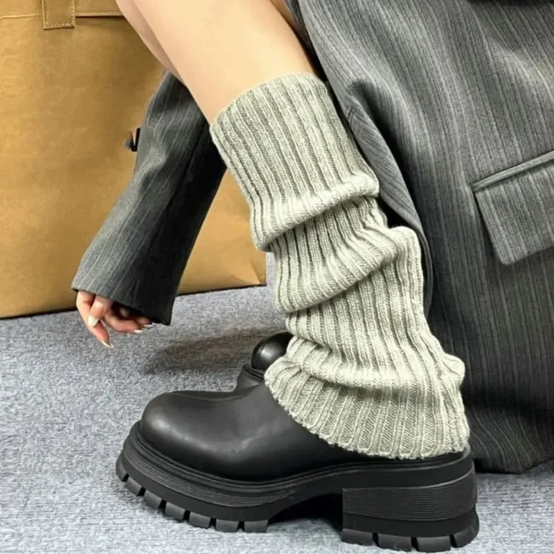 Lolita Leg Warmers Women's Long Socks Wool Knitted Foot Cover Arm Warmer Y2K Autumn Winter Crochet Heap Socks Boot Cuffs