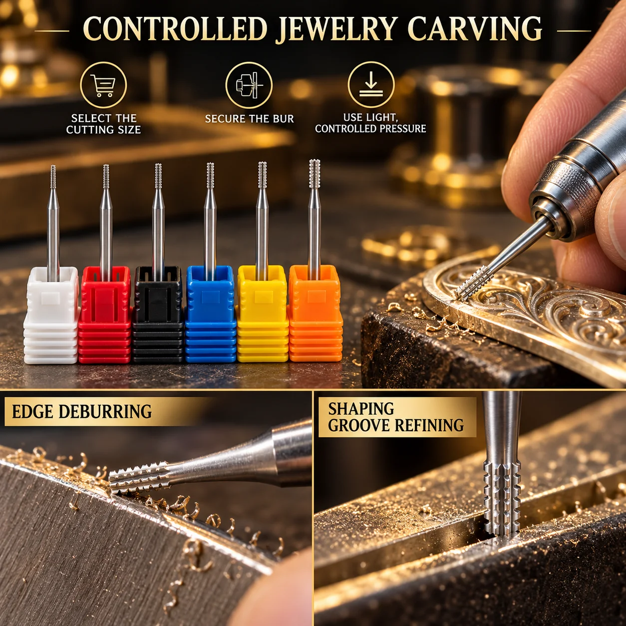 Metal Jewelry Carving Grinding Milling Cutter Jewelry Making Engraving Carving Bits Burs Tool for Jeweler Goldsmith DIY Tool