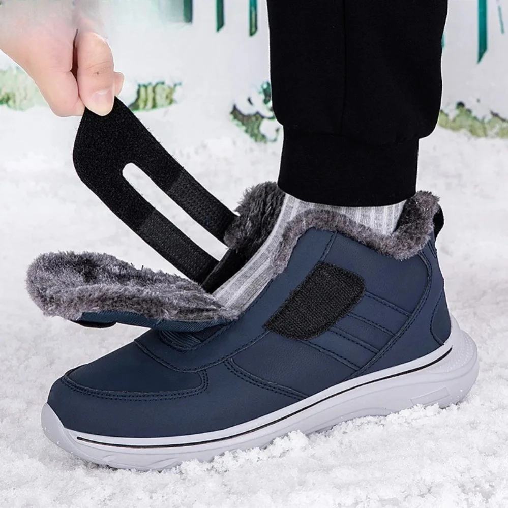 

Winter Orthopedics Wide Feet Swollen Walking Men's Boots Thick Plush Warm Men Snow Boots Lightweight Ankle Outdoor Cotton Boots