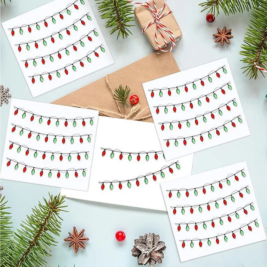 Hot! Festive Xmas Crafts Christmas Light Stickers Brighten Up Holiday Decor Not Easy To Peel Off Christmas Lights Stickers