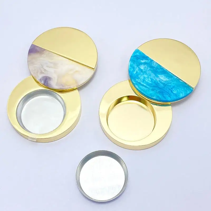 Zinc Alloy Solid Perfume Container Sliding Lid Balm Box Mini Refillable Metal Makeup Case