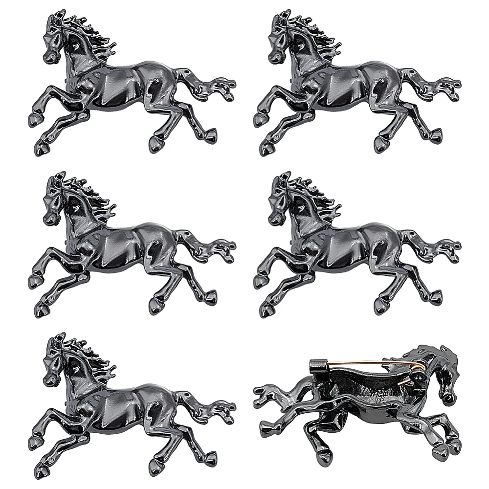 6pcs Horse Lapel Pin Galloping Horse Brooch Horsemanship Pin Race Horse Brooch Pins Equestrian Brooches Style Animal Pins