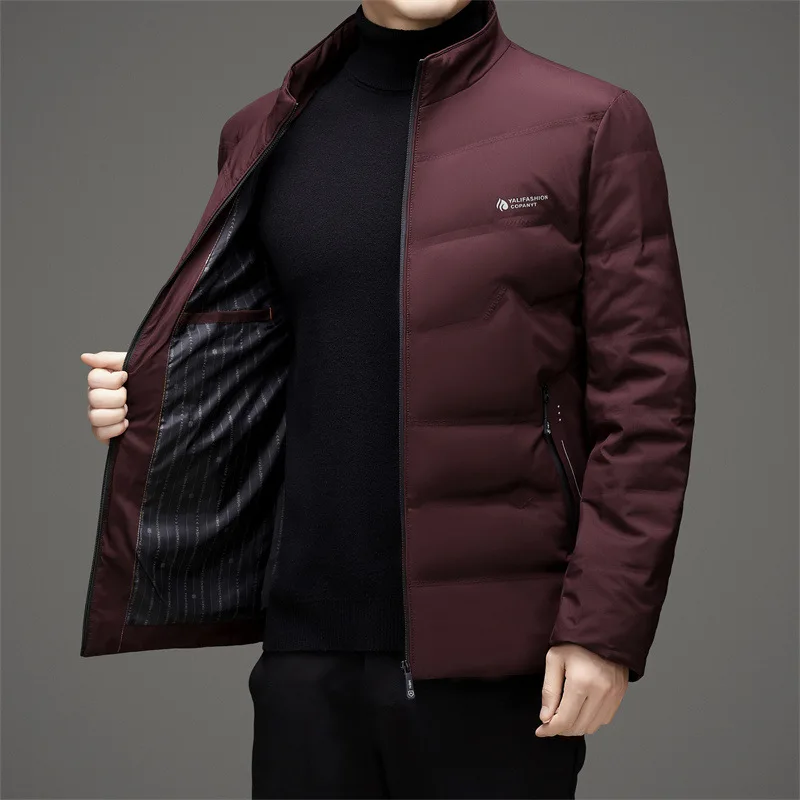 Lightweight 80% White Duck Down Coat for Men Stand Collar Winter Down Jacket Men Korea Slim Fit  Puffer Jacket outerwear JK-011