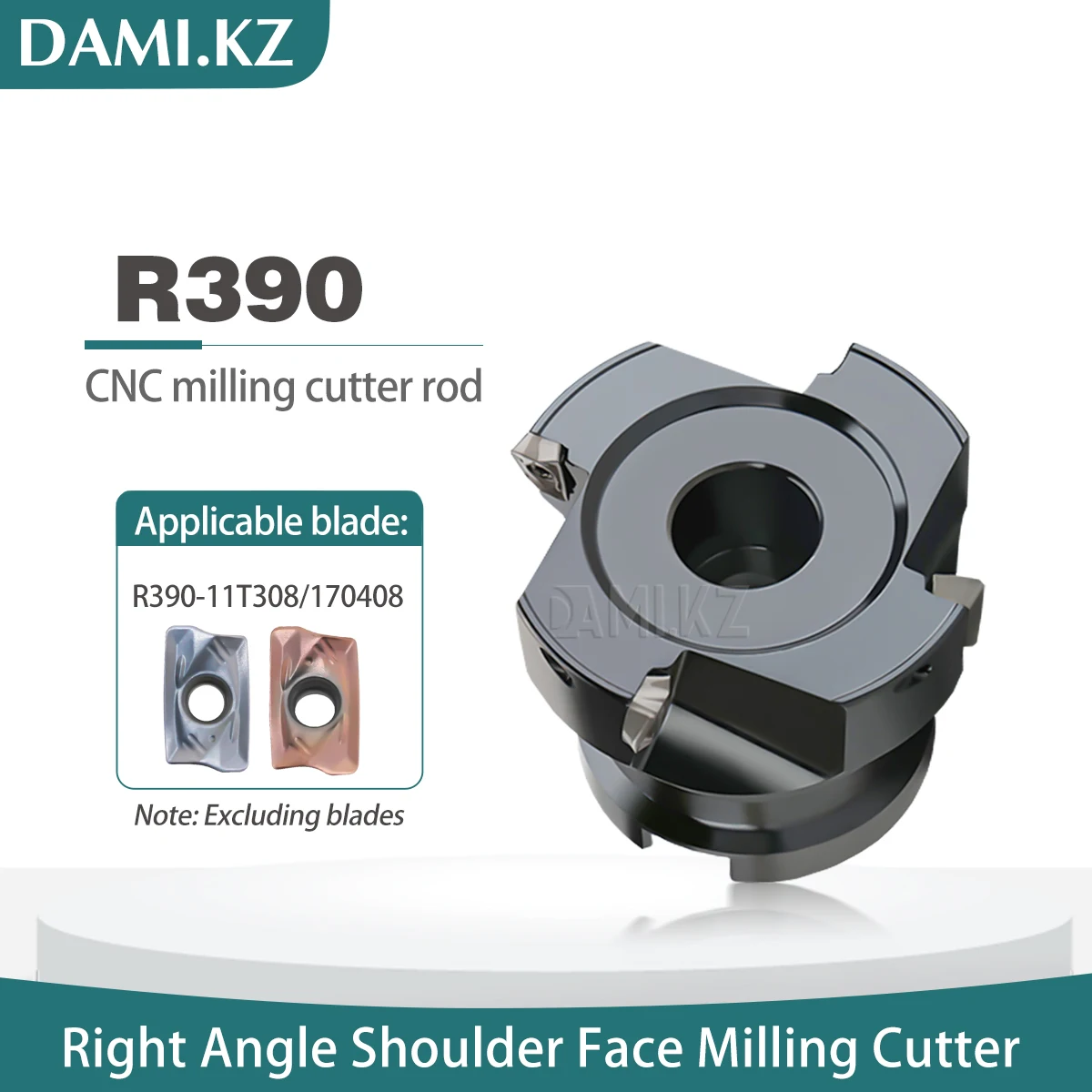 CNC Lathe Milling Disc R390 11/17 Right Angled Shoulder Milling Cutter Knife Dish Use R390-11T308/170408 Milling Carbide Inserts