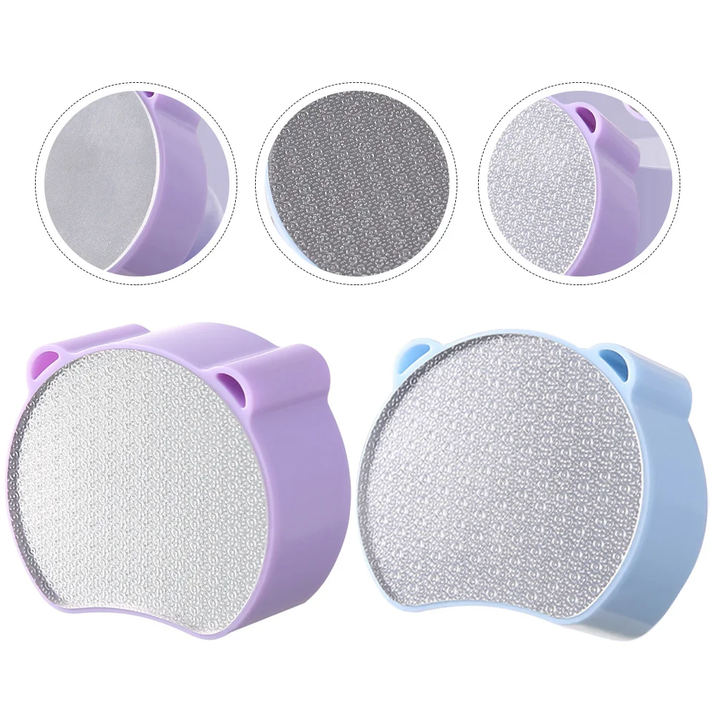 

2pcs Foot File Dual-Sided Manual Exfoliating Tool For Leg Hair Removal Portable Hair Eraser Stone Compact Skin Care Gadget Nail