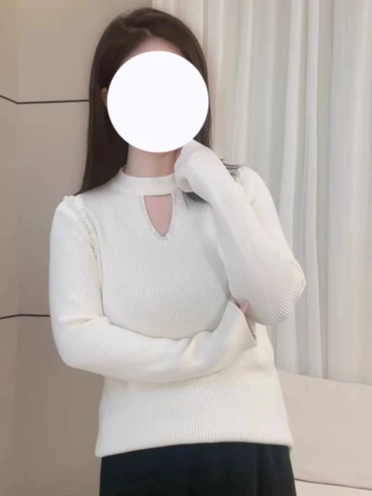 

Свитера Джемперы Пуловеры Женские кашемировые вязаные укороченные с цветным узором Зима Холодная погода Вязаная теплая сезонная праздничная BF