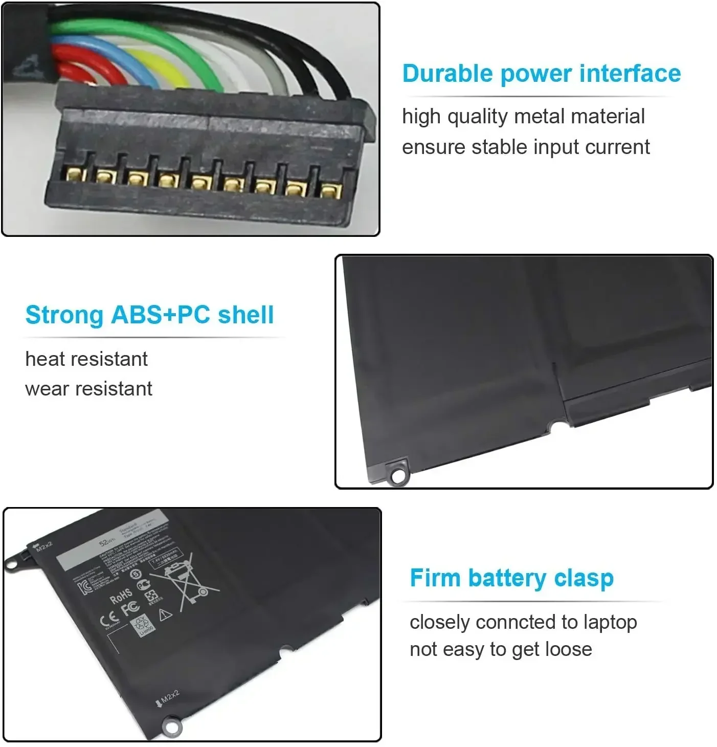 Laptop Battery 90V7W JHXPY JD25G 090V7W For Dell XPS 13 9343 XPS13 9350 13D-9343 P54G 0N7T6 5K9CP RWT1R 0DRRP 52WH