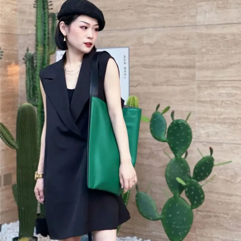 Suit Vest Women Oversized Pullover Suit Dress Sleeveless Summer Designer Clothing Waistcoat Tank Tops Korean Fashion Outerwear