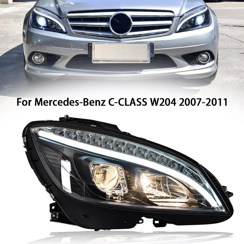 

Фары для Benz W204 2007-2010 Фара C300 C260 C200 2 шт. светодиодные DRL Hid Bi Xenon Стайлинг автомобиля