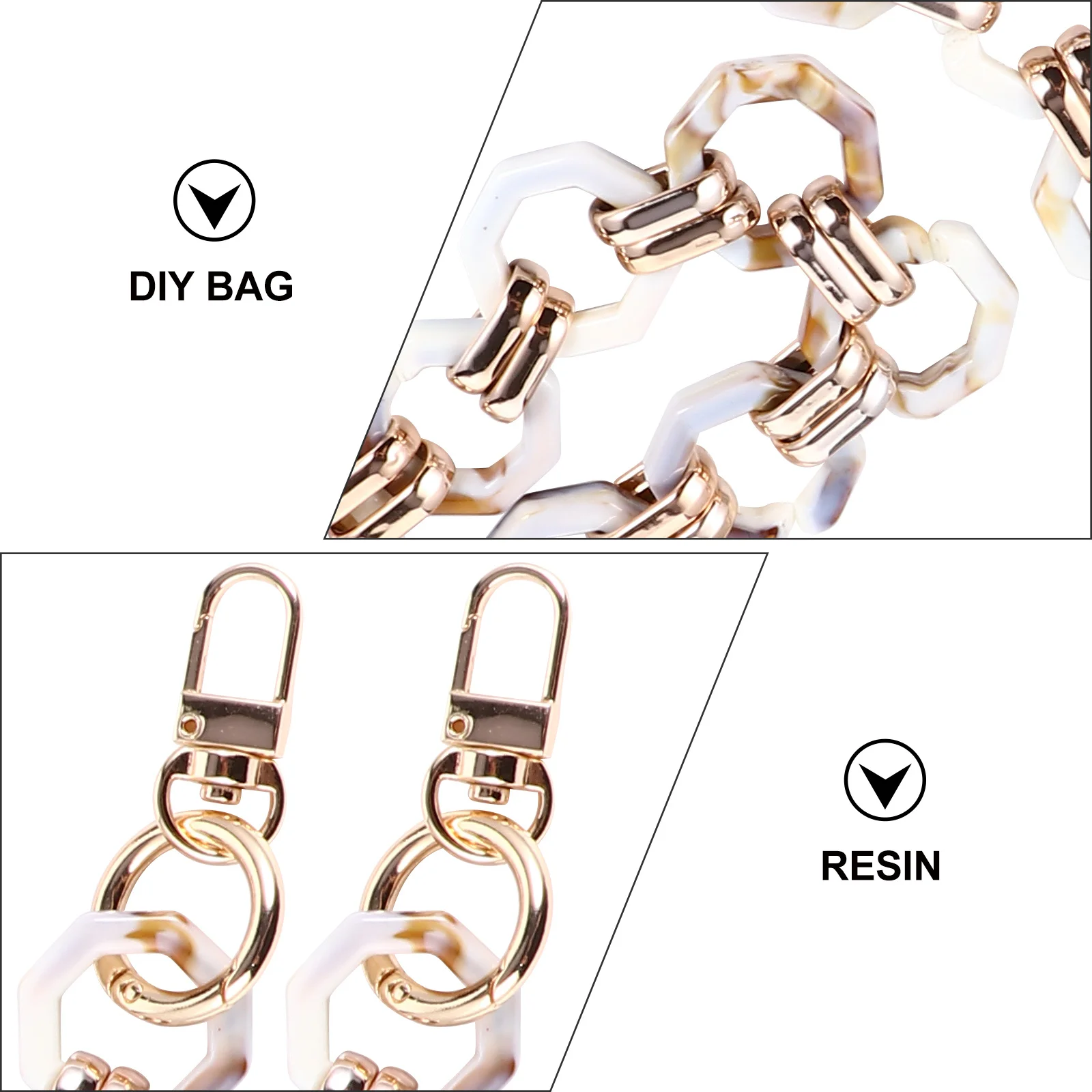 الرجعية الراتنج سلسلة سميكة سحابة الشكل Diy بها بنفسك حقيبة حزام استبدال دائم حقيبة يد الموضة سلسلة الكتف التبعي #1