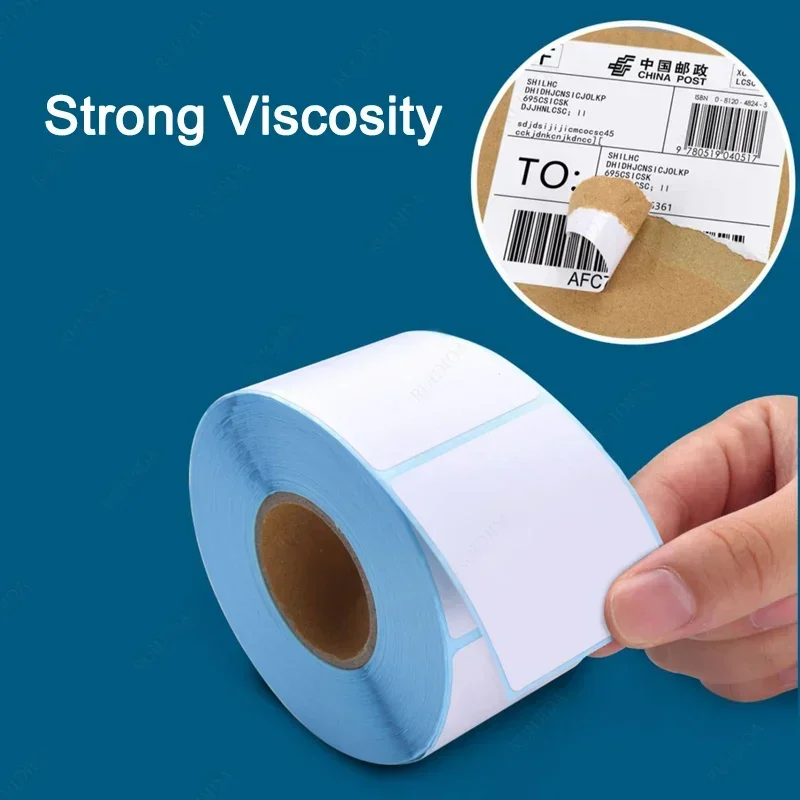 1Roll Width 40/50/60/70/80/90/100mm Self-Adhesive Stickers Shipping Thermal Label Barcode no Carbon Band Required