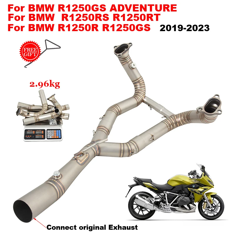 Slip On For BMW R1250R R1250GS ADV Adventure R1250RS R1250RT R1250 2019 - 2023 Motorcycle Exhaust Escape Systems Front Link Pipe