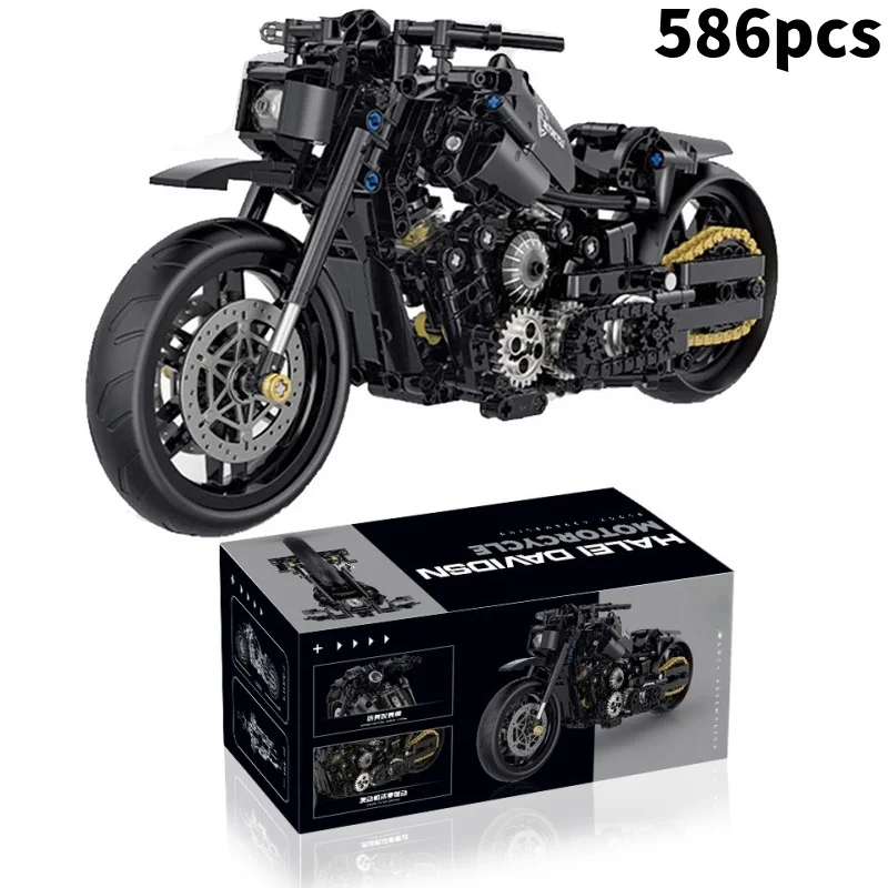 2024 Technical Motorcycle Building Blocks Bricks Duke Harleys Motorbike Racing Car Assemble Model Moc Vehicle Toys for Kids Gift