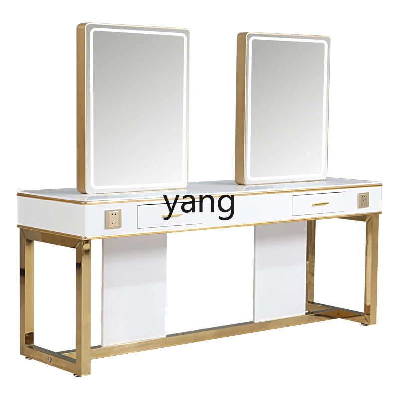 

CX new hairdressing mirror hair salon special hair cutting, perming and dyeing mirror marble table integrated