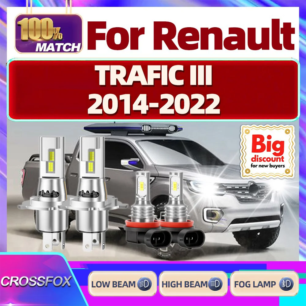 

CROSSFOX【For RENAULT TRAFIC III 2014-2022】HiLo Beam Turbo Canbus Car LED Headlight Bulb Headlamp Ampoule Ultra Bright Fog Lamp