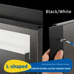 L-shaped cabinet pulls invisible handles simple style closet door pulls drawer handles easy to install no need to cut slots