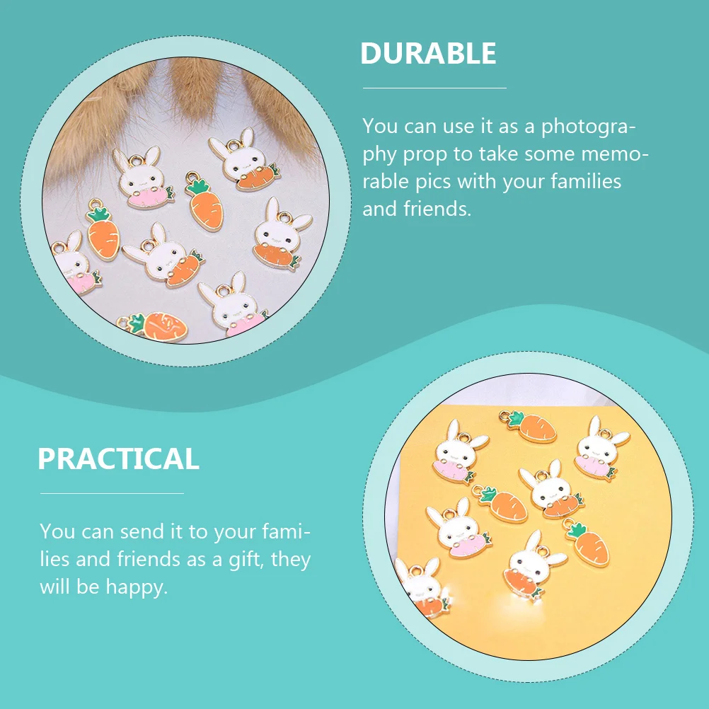 

30 pcs Carrot Charms Easter DIY Jewelry Accessories Wear Resistant Durable Lightweight Decor Jewelry Making Supply Gifts