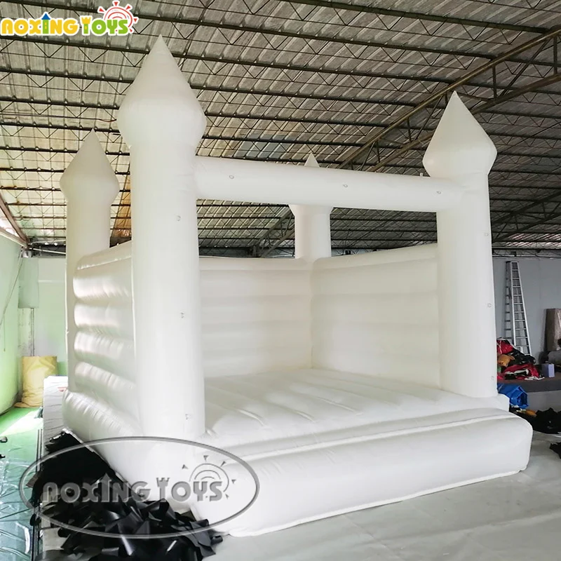 4X3.5M White PVC Oxford Commercial Inflatable Bouncer Castle Jumping House For Wedding Birthday Party With Balloon Air Blowers