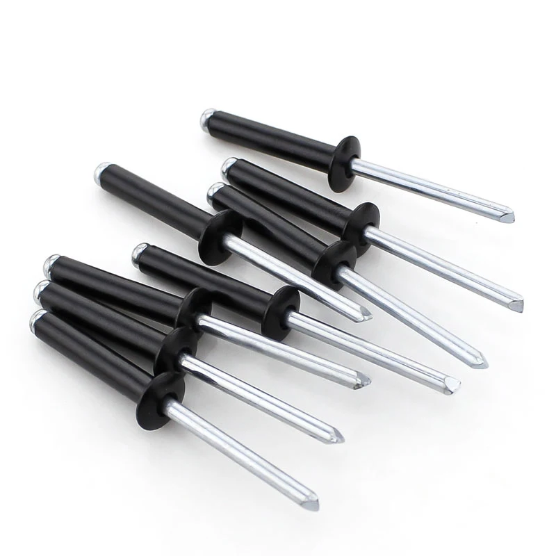 100pcs M5*8 Black Aluminum Blind POP Rivet Core Pulling Decoration Rivets