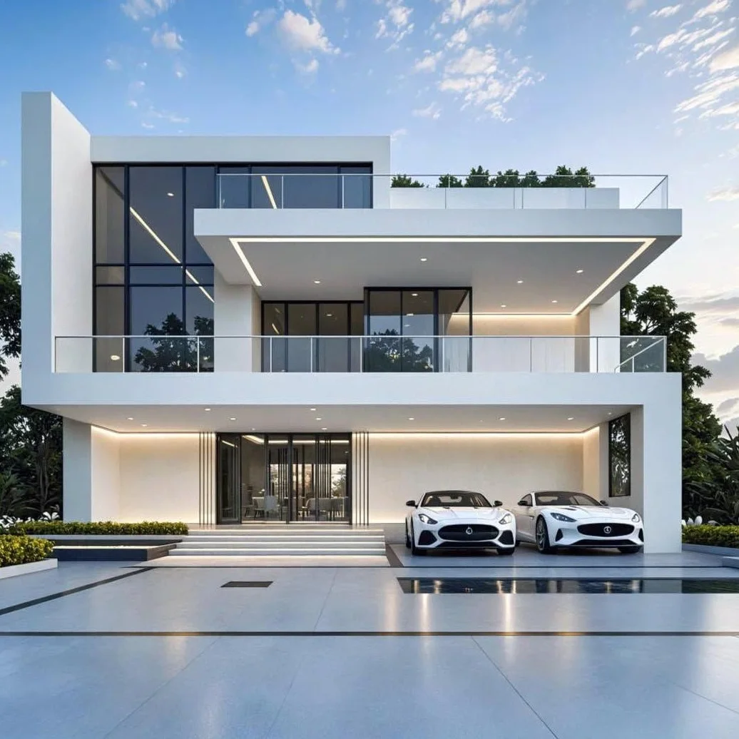 Customized Modern Design 2 Bedroom Family Homes Environmentally Materials Light Gauge Steel Villa