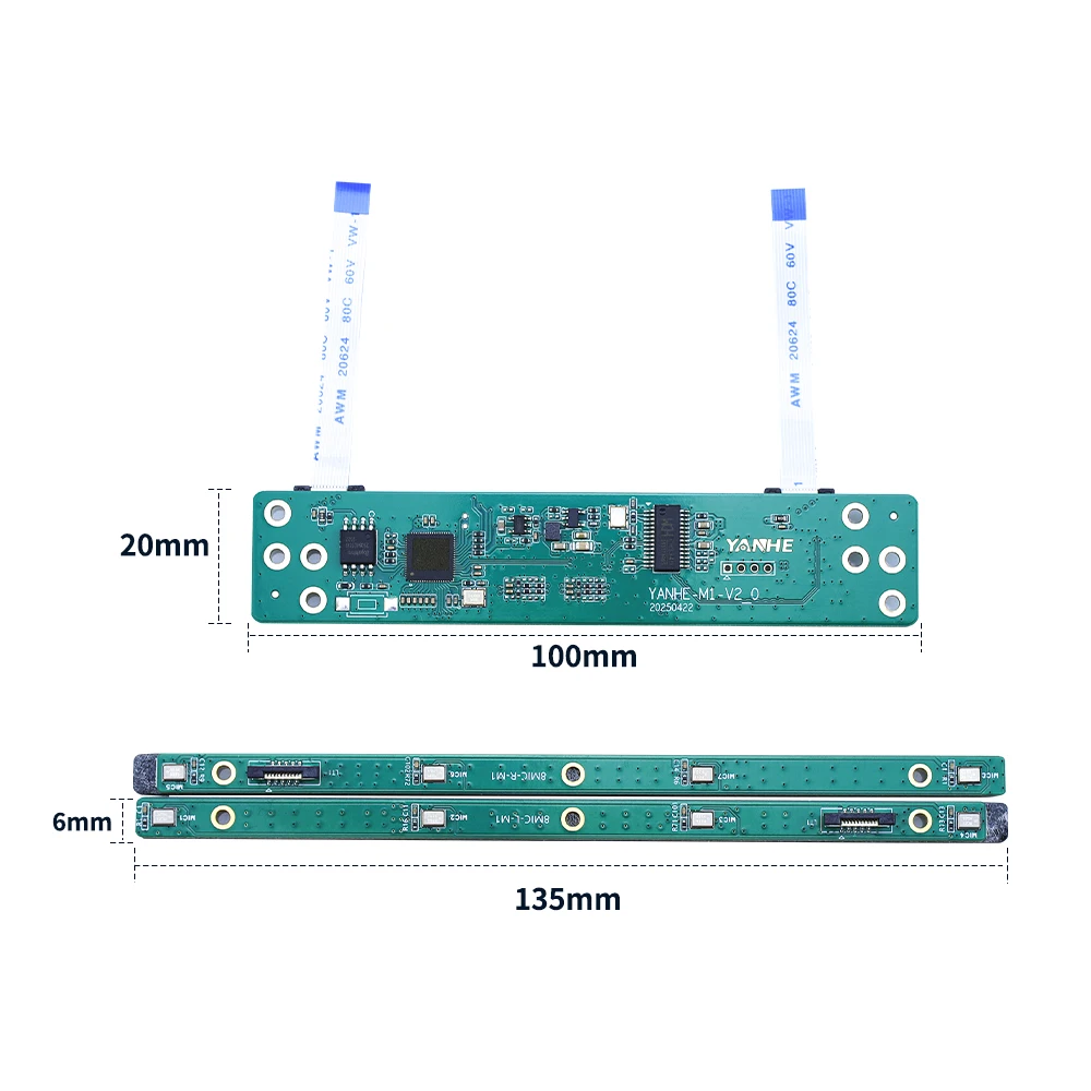 8 Mic Array Module USB 2.0 3.0 Driverless Microphone Linear 180° Degree AI Noise Reduction Voice Enhancement Automatic Gain
