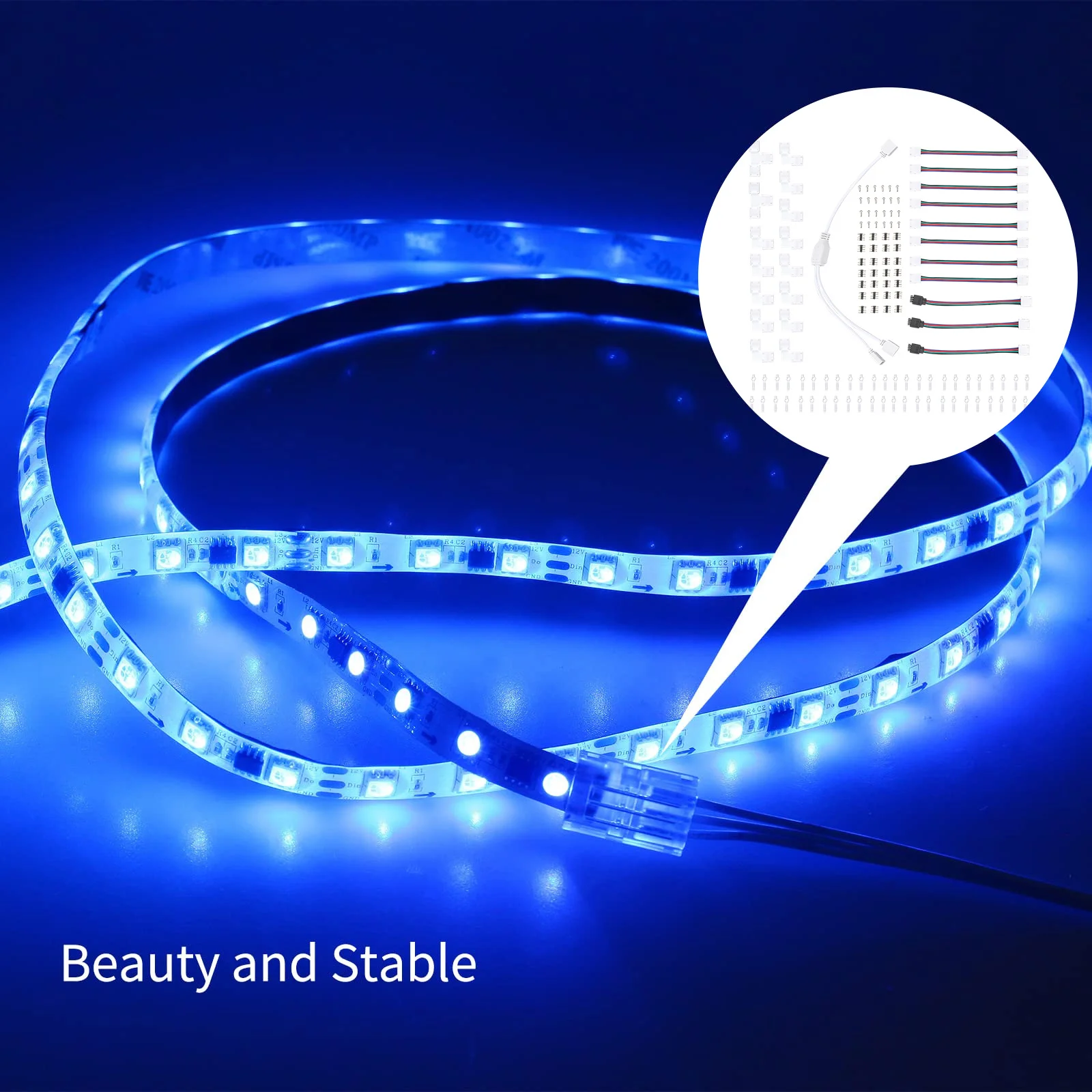 

1Set LED Strip Connector Rgb Light Solderless 4 Pin Kit Plug Corner Fixing Clips Screws LED Strip Connectors