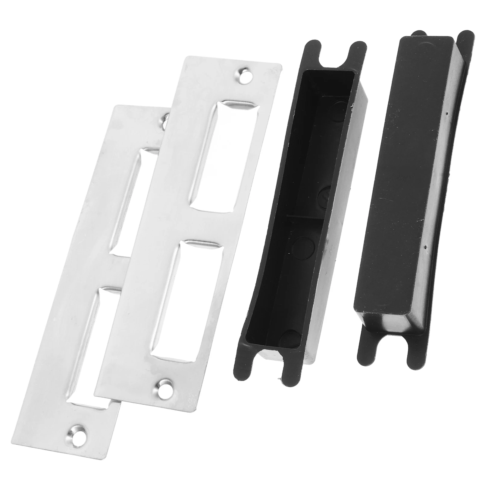 

2 Sets Lock Accessories 35-45MM Strike Plate Durable Iron Reliable Performance Wooden Doors Lock Strike Plate Metal Plates