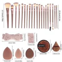 Ensemble de maquillage de 46 pièces, kit de pinceaux de maquillage, éponges de beauté grandes et petites pour l'application et le retrait du maquillage du visage et des yeux, ensemble complet 5