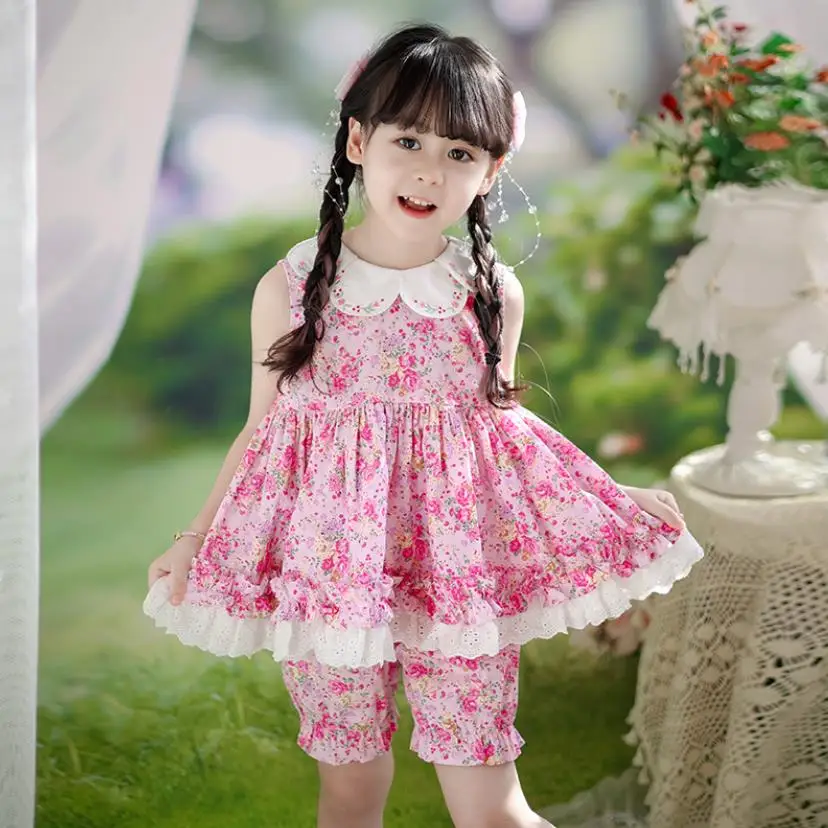 

2PCS Summer New Princess Dress Birthday Holidays Sweet Casual Girls Dress A3767