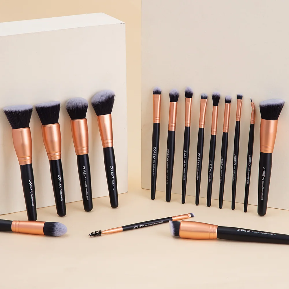 ZOREYA 15-Piece Makeup Brush Set Concealer Eyeshadow Blush Powder Complete Makeup Tools Kit for Face And Body