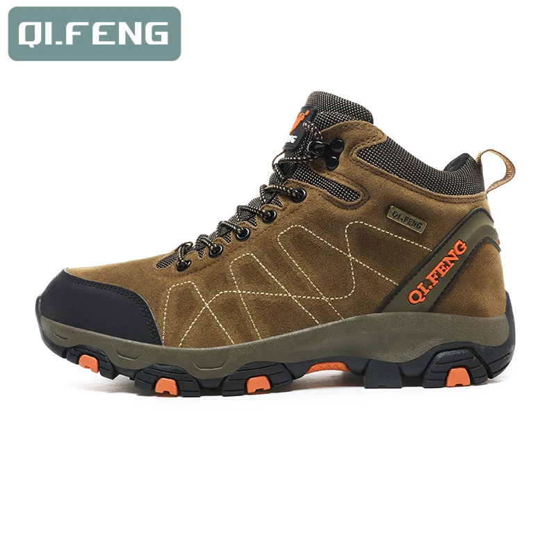 Mens High Top Hiking Boots Advanced Non-Slip Sneakers Comfortable Footwear for All-Terrain Adventures Climbing Hunting Trekking