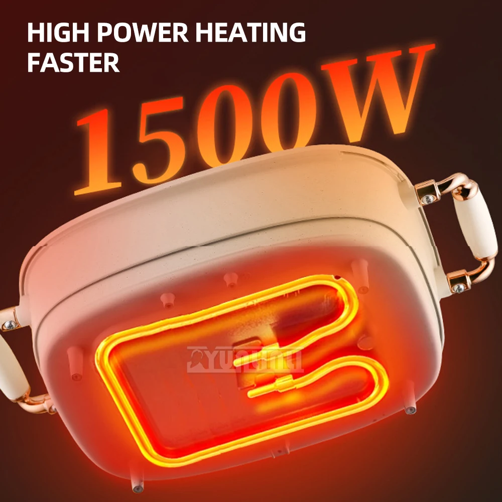 Household Electric Hot Pot Machine 6L Double-flavor Cooking Pot Portable Multi Cooker Panelas De Cozinhar