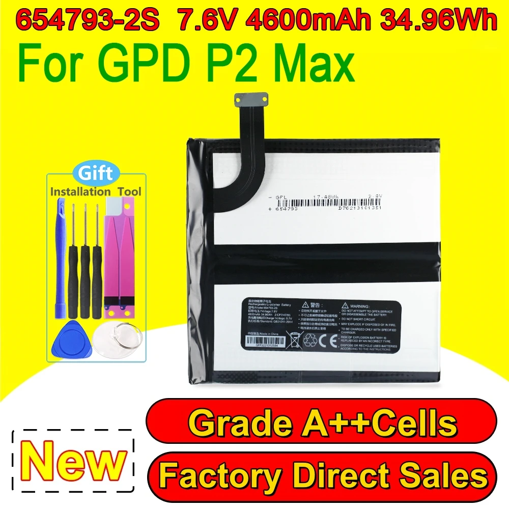 New 654793-2S Battery For GPD P2 Max GPD Pocket 2 Max UMPC Mini Laptop Li-Polymer Battery