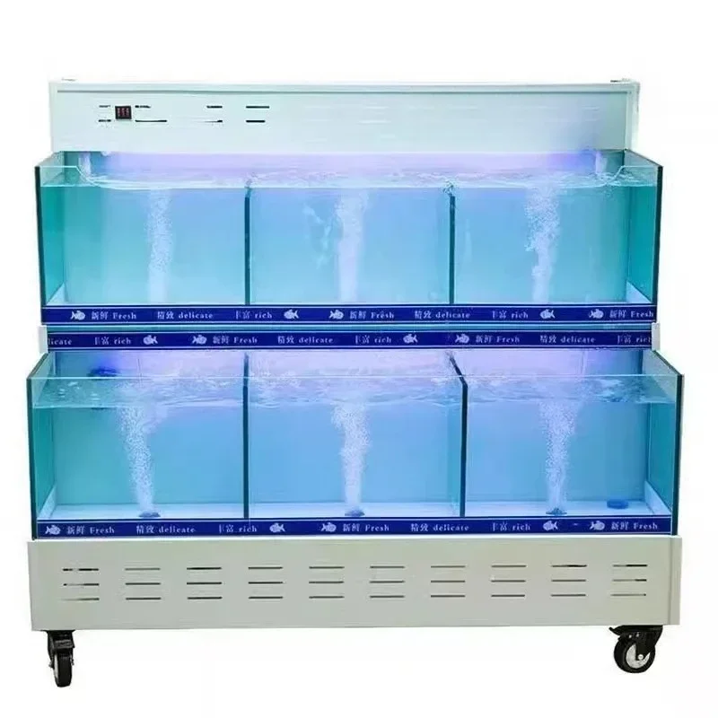 Mobile Shellfish Pool Refrigeration Special Aquatic Product Display  Seafood Fish Tank Commercial Fresh Produce Supermarket