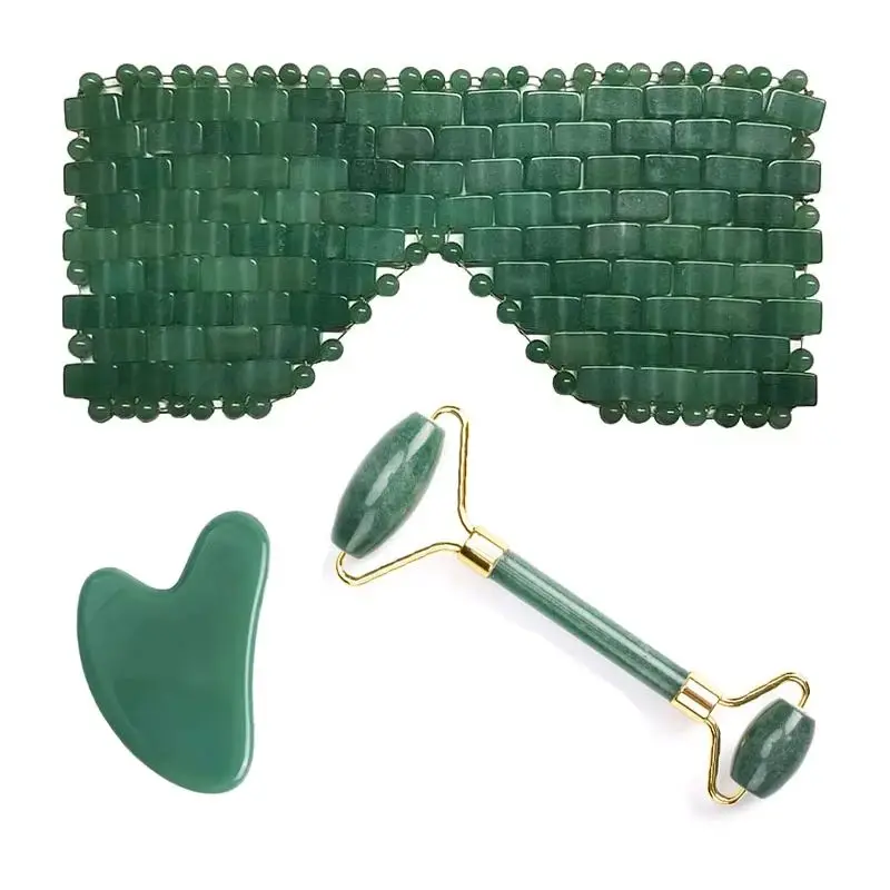 

Dongling Jade Cooling Eye Mask Natural Jade Sleeping Eye Cover Face Massager Facial Massage Jade Roller Guasha Board Scraper Set