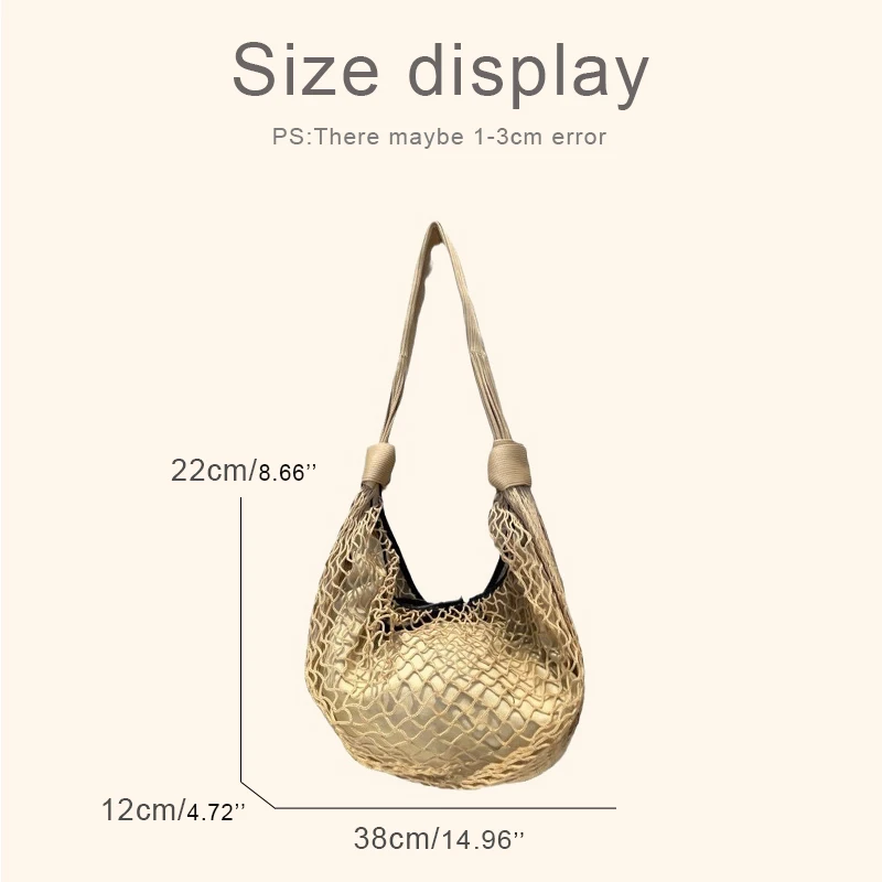 Fortune Croissant Filt Half Moon Bag For Women Luxury Designer Handbag Purse 2024 New In Mesh Hollow Out Underarm Cloth Shoulder