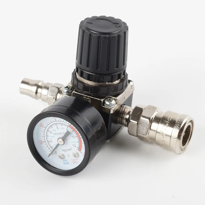 Air Compressor Pressure Regulator with Gauge 0-140PSI Square Iron Shell Air Reducing Valve Pneumatic