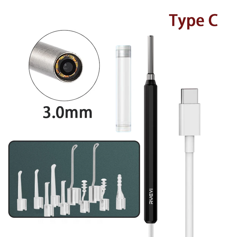 Visible Earpick Medical Otoscope Waterproof Camera Earwax Visual Oral Inspection Ear Spoon Support Android PC Ear Cleaning Tool