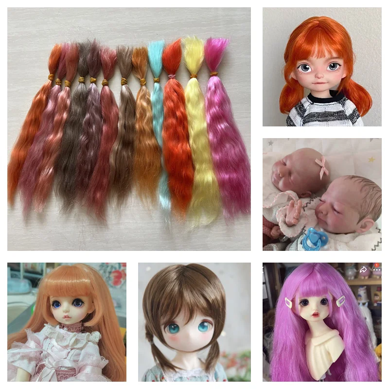 Super Quality Reborn Baby Doll Pure Mohair 12 Colors Hair Wig Accessories for BJD doll OB11 Doll DIY