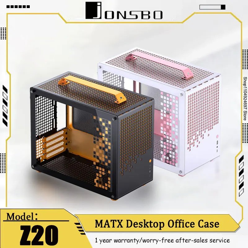 JONSBO Z20 MATX Case TYPE-C Desktop Office Side-Transparent Desktop ITX Computer Case Supports 240Water Cooling Removable Handle
