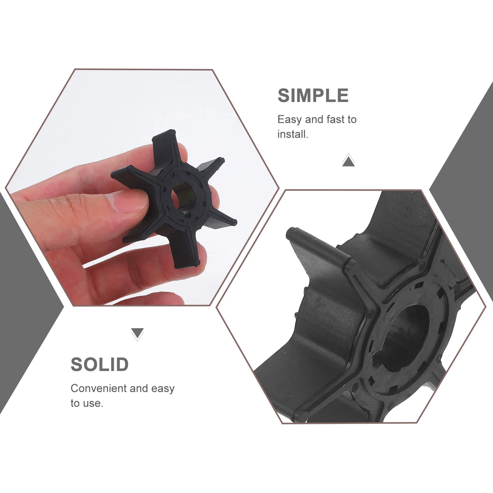 

Black Plastic Water Pump Impeller Replacement Boat Motor Marine Part Durable Utility Pump Component Transfer for Outboard