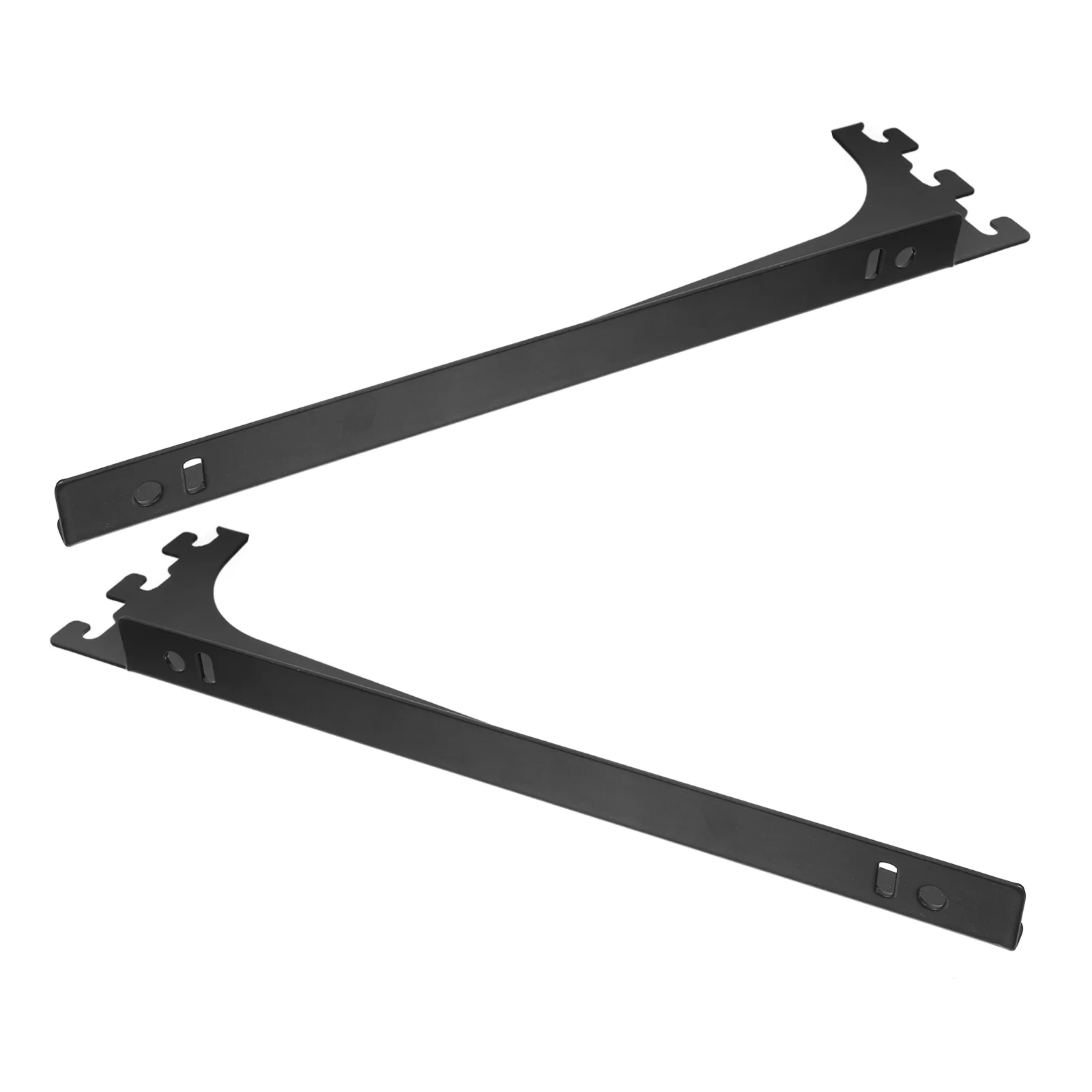 2 Pcs Shelf Glass Holder Shelving Brackets Adjustable Tempered Black Iron for Shelves